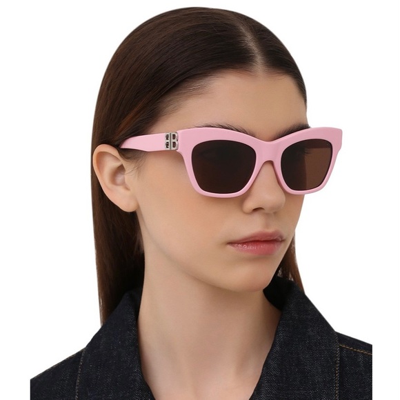 NEW BALENCIAGA CAT EYE PINK SUNGLASSES BALENCIAGA BB0132S 003 - Picture 3 of 12